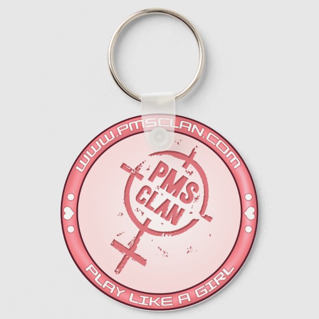 PMS Keychain- Pink Logo 2 Key Ring (Front)