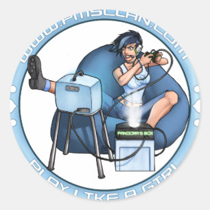 PMS Stickers- Pandora's Box Blue 2 Classic Round Sticker