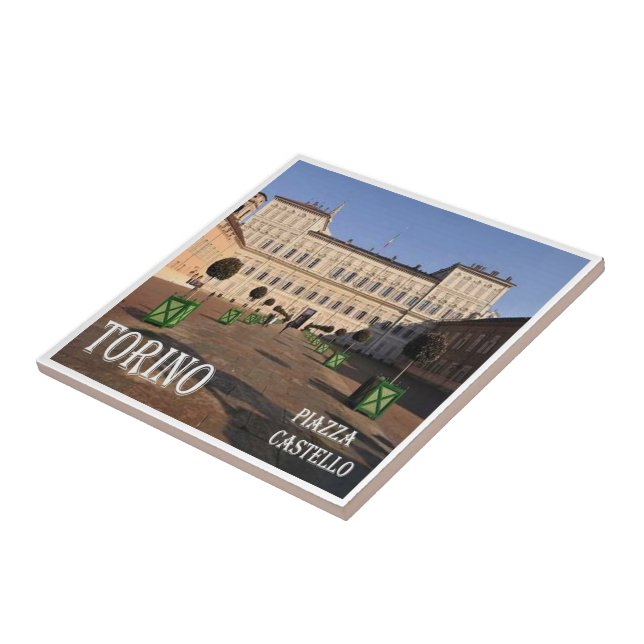 PMT010 TURIN, Piazza Castello, Italy, Ceramic Tile (Side)