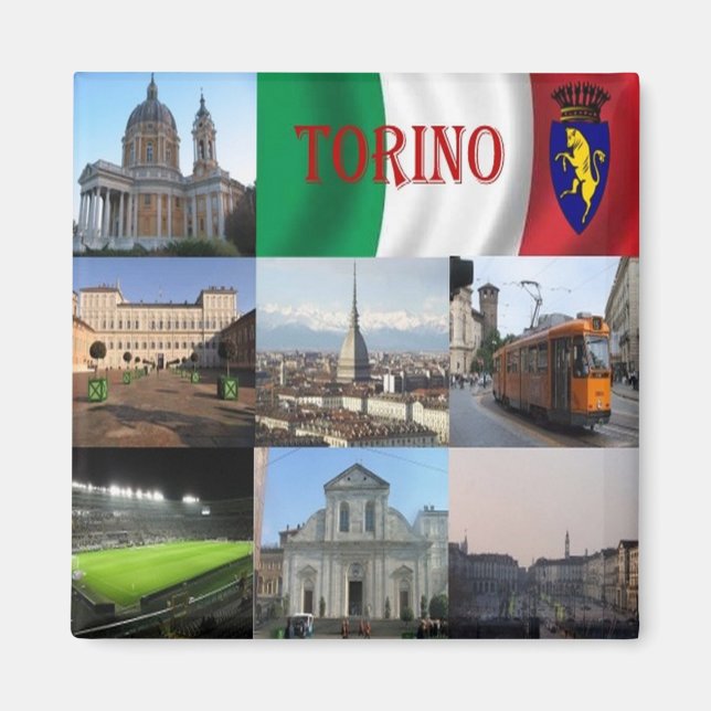 PMT012 TURIN, Mosaic, Piedmont, Italy, Fridge Magnet (Front)
