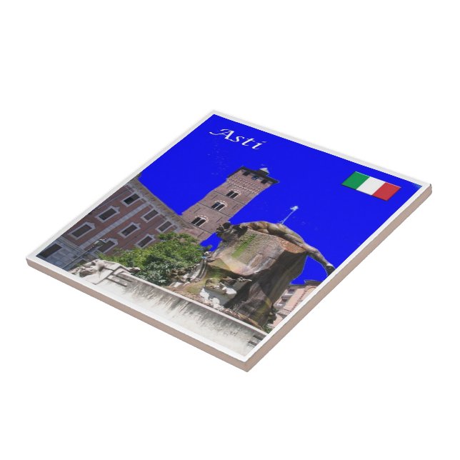 PMT027 ASTI Troyana Tower, Italy, Ceramic Tile (Side)
