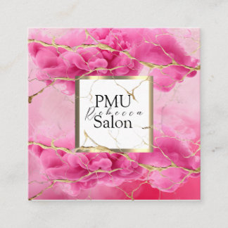 PMU Salon Colorful Typography Modern permanent Square Business Card