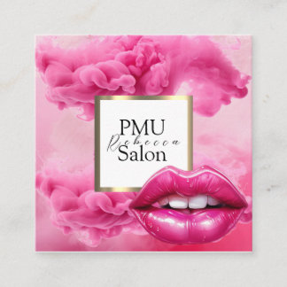 PMU Salon Colorful Typography Modern permanent Square Business Card