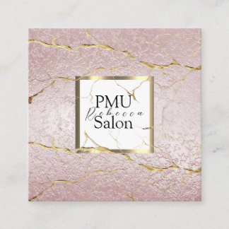 PMU Salon Colourful Typography Modern permanent Square Business Card