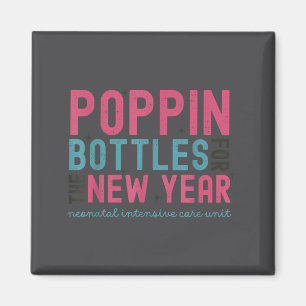 Pn Bottles For The New Year, Midwife New Year's Ev Magnet