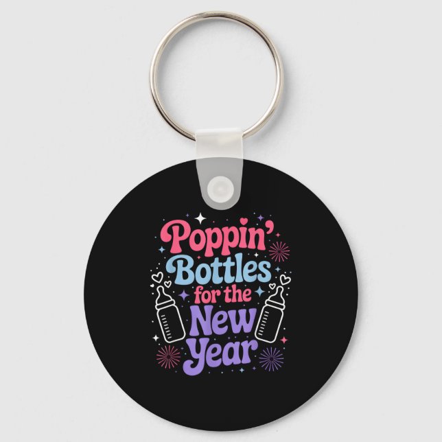 Pn Bottles For The New Year Mother Baby Nurse Nicu Key Ring (Front)