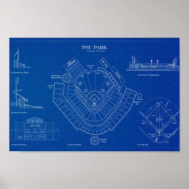 PNC Park Blueprint Poster (Front)