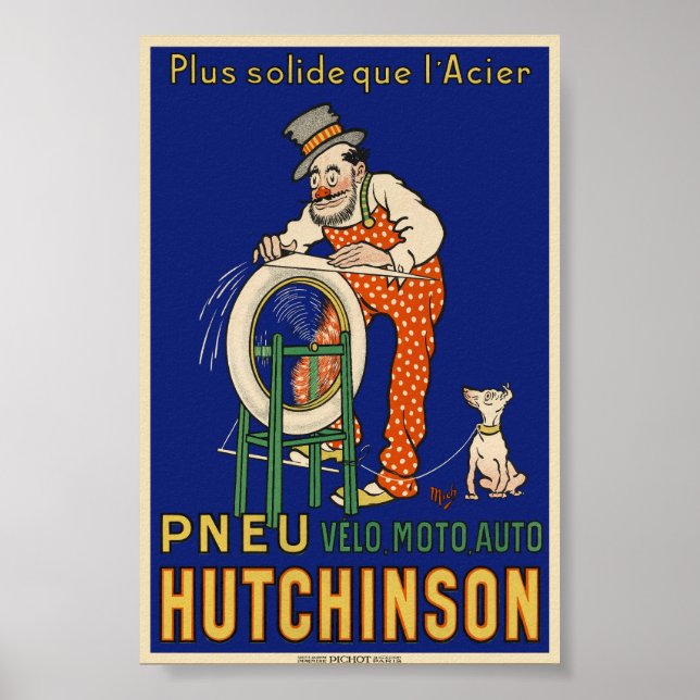 Pneu Hutchinson Vintage Poster 1910s (Front)