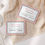 Pnk and Silver Bat Mitzvah Reply RSVP Card<br><div class="desc">This trendy insert card features bold lettering on the front with a layered look in silver glitter and white,  and a solid coloured back.  Add your text using the template form.  Change the font,  layout and colours using the Customise feature.</div>