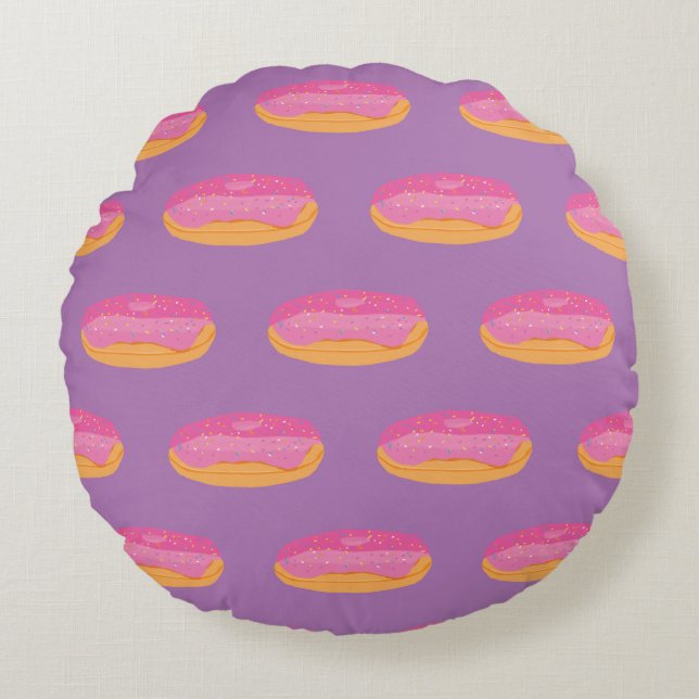 Pnk Doughnuts Round Cushion (Front)