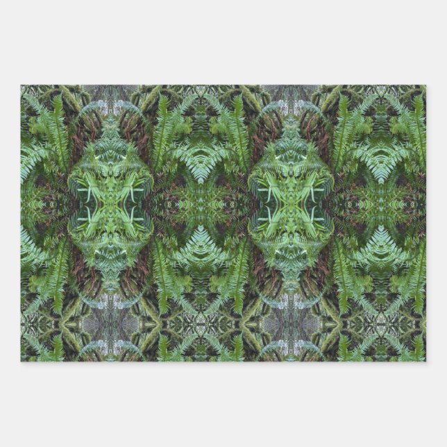 PNW ferns Wrapping Paper Sheet (Front)