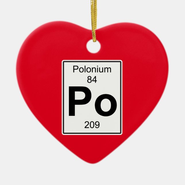 Po - Polonium Ceramic Tree Decoration (Front)
