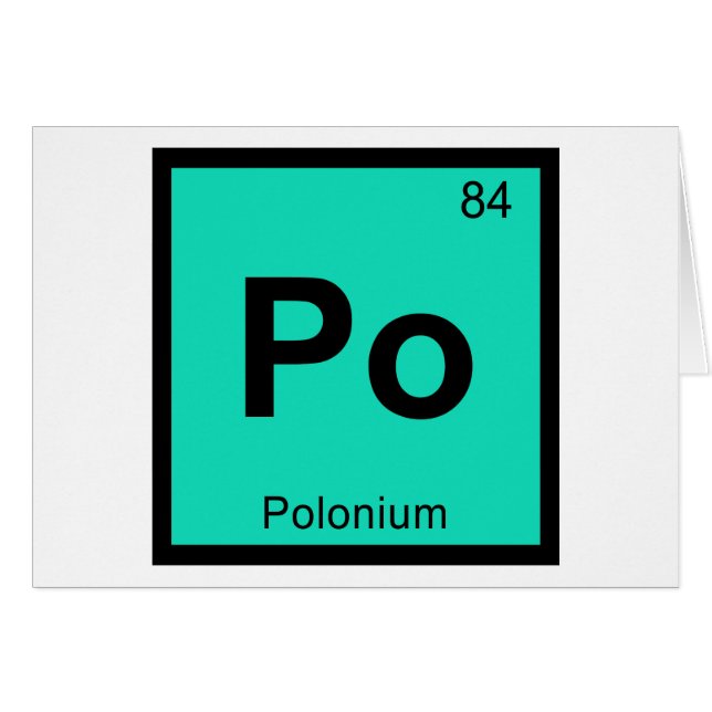 Po - Polonium Chemistry Periodic Table Symbol (Front Horizontal)