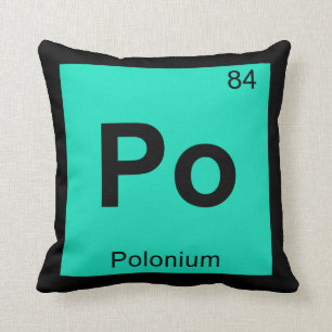 Po - Polonium Chemistry Periodic Table Symbol Cushion