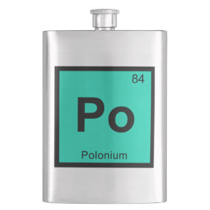 Po - Polonium Chemistry Periodic Table Symbol Hip Flask