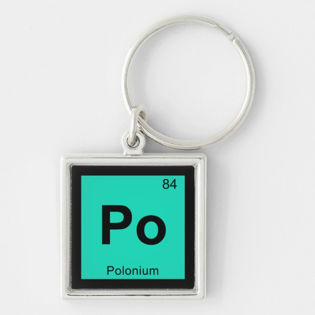 Po - Polonium Chemistry Periodic Table Symbol Key Ring (Front)