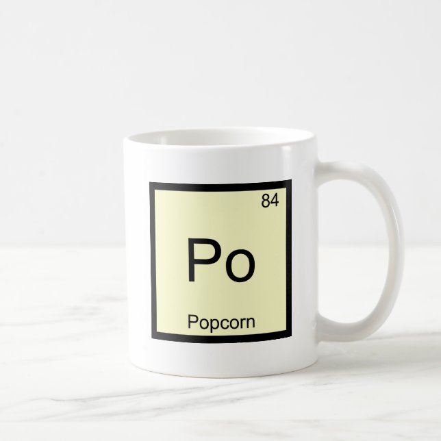 Po - Popcorn Funny Chemistry Element Symbol Tee Coffee Mug (Right)