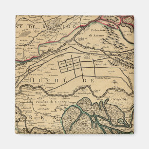 Po River Valley engraved map Magnet