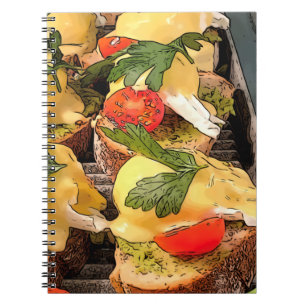 Poached Eggs with Avocado on Toast Notebook