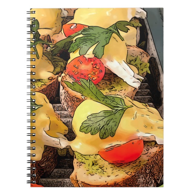 Poached Eggs with Avocado on Toast Notebook (Front)