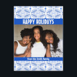 Poblanos Tile Pattern CUSTOM PHOTO Holiday Postcard<br><div class="desc">Customise this card by adding your own photo and text over the cute background. Check my shop for more colours and designs or let me know if you'd like something custom. Thanks for shopping with me!</div>