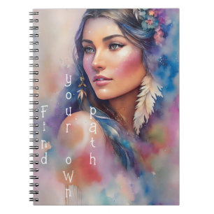 Pocahontas Watercolor Portrait Notebook
