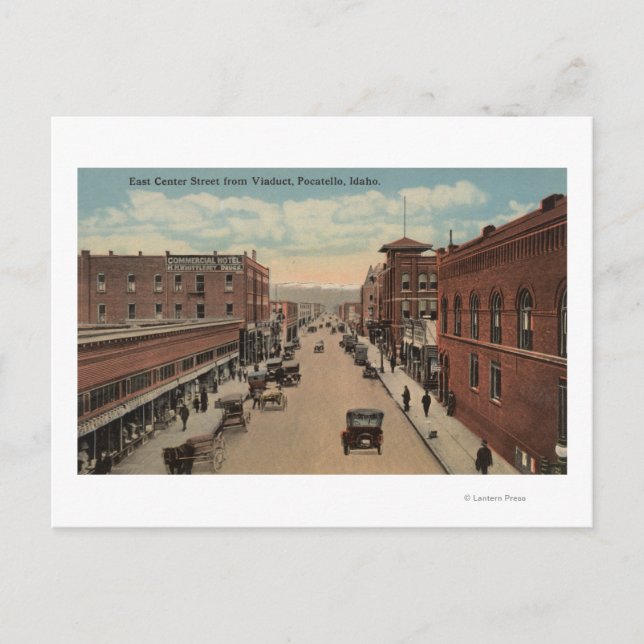 Pocatello, ID - View of E. Centre Postcard (Front)