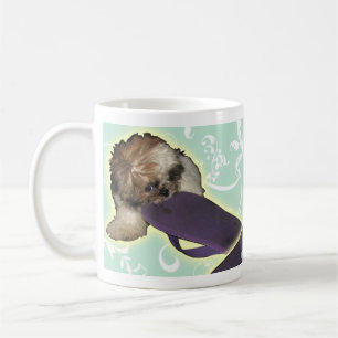 Pochi Puppy with Purple Flipflop Coffee Mug