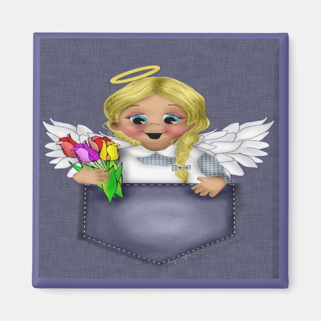 Pocket Angel Blonde Magnet (Front)