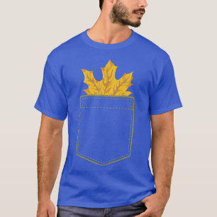Pocket Autumn Leaf Thanksgiving Nature Botanical F T-Shirt