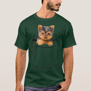 Pocket Baby Yorkie Dog Lover Dad Mum Boy Girl T-Shirt
