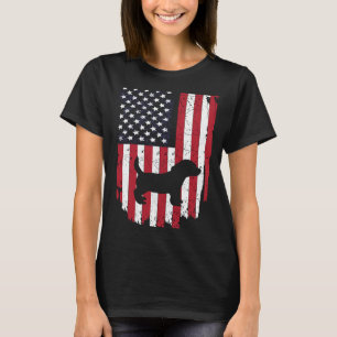 Pocket Beagle Dog Silhouette US 4th Of July USA Fl T-Shirt