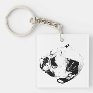 Pocket Bulldog Calm Key Ring