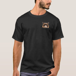 Pocket Cat Grumpy Face, Love R Dad Mum, Boy Girl T-Shirt