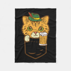 Pocket Cat October Party Hat Bavarian Kitten Germa Fleece Blanket