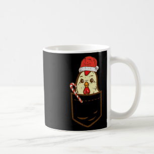 Pocket Chicken Santa Dog Christmas Xmas Farmer Coffee Mug
