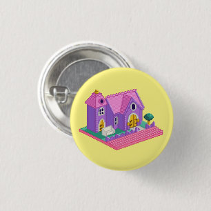 Pocket Church Pixel Art Badge Button