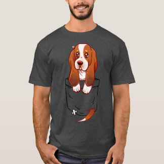 Pocket Cute Basset Hound T-Shirt