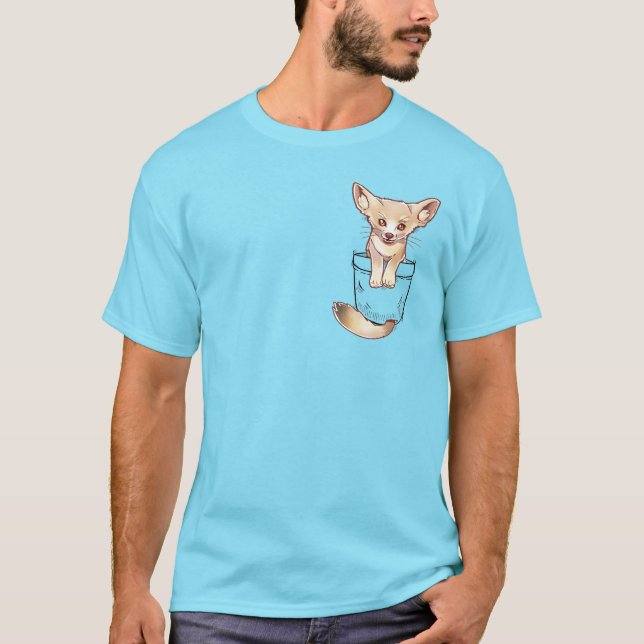 Pocket Cute Fennec Fox T-Shirt (Front)
