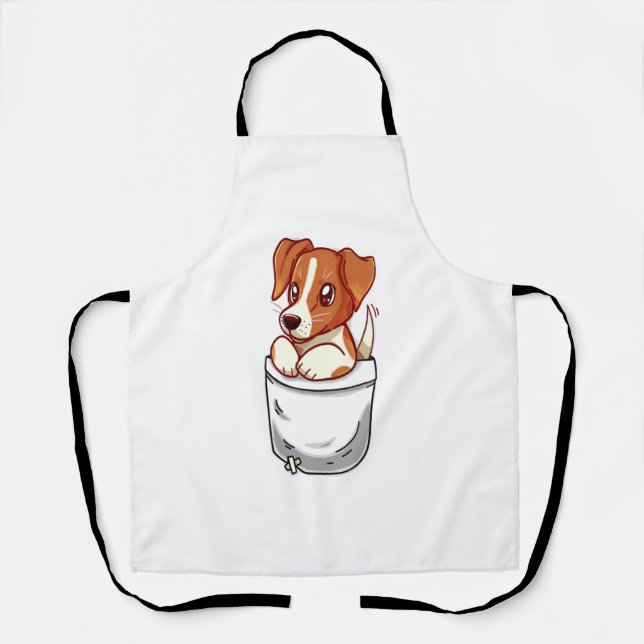 Pocket Cute Jack Russell Terrier  Apron (Front)