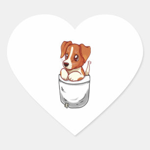 Pocket Cute Jack Russell Terrier  Heart Sticker
