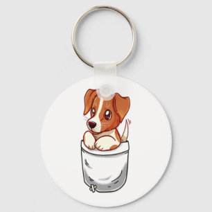 Pocket Cute Jack Russell Terrier  Key Ring