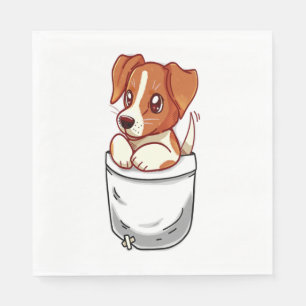 Pocket Cute Jack Russell Terrier Napkin