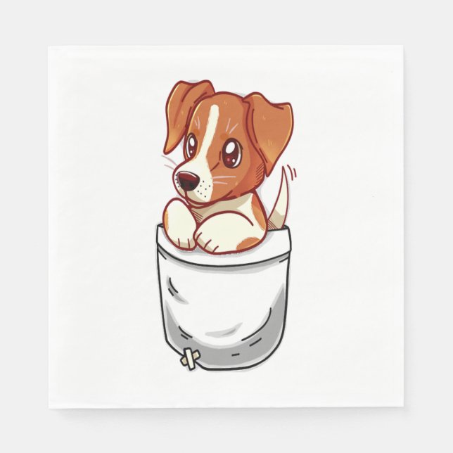Pocket Cute Jack Russell Terrier  Napkin (Front)