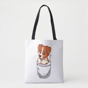 Pocket Cute Jack Russell Terrier Tote Bag