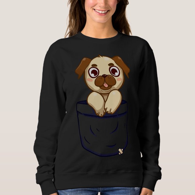 Pocket Cute Pug Essential T-Shirt 948 Sweatshirt (Front)