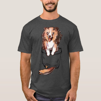 Pocket Cute Sheltie Dog T-Shirt