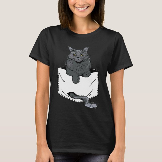Pocket Cute Siamese Cat Kitten  cat T-Shirt (Front)