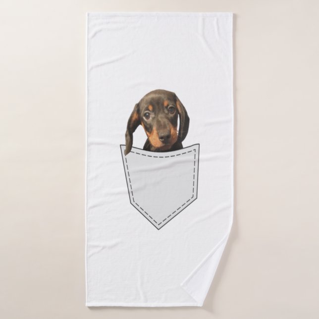 Pocket Dog Dachshund  Bath Towel (Bath Towel)