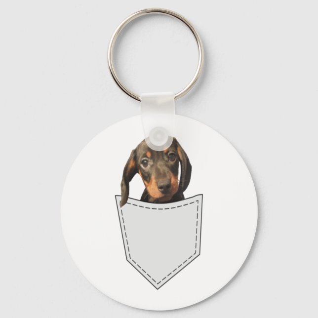 Pocket Dog Dachshund  Key Ring (Front)